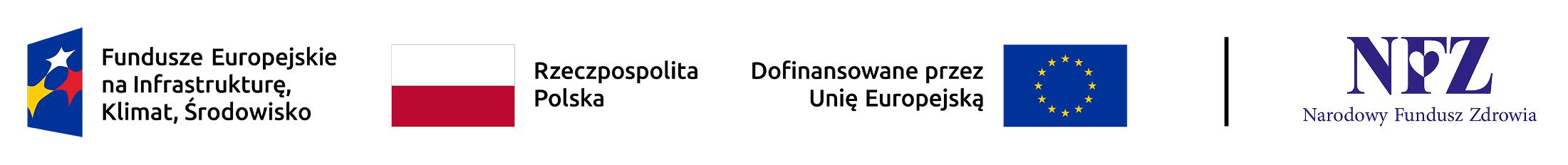 Zestawienie znaków dla Funduszy Europejskich na Infrastrukturę, Klimat, Środowisko oraz NFZ